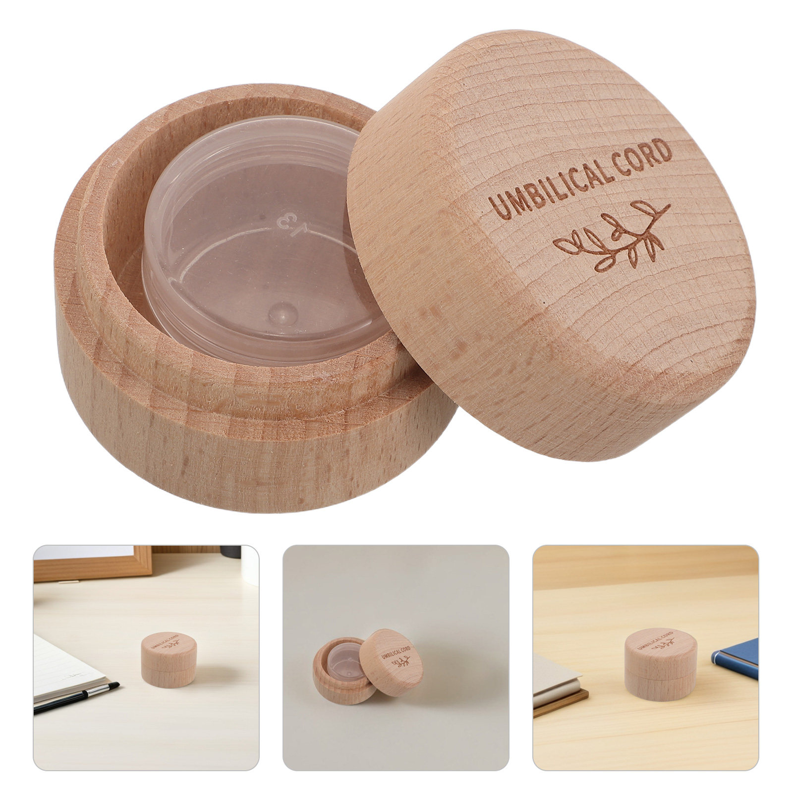 Baby Keepsake Box - 臍帯記念品ボックス 木製 ベビー用 スムース仕上げ ベビーシャワー記念品 安全な蓋
