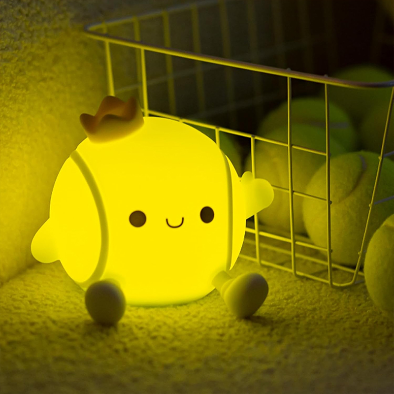Baby Nursery Night Light - かわいいテニスナイトライトシリコン保育園用睡眠ランプタッチコントロールナイトライトUSB充電式テーブルランプ赤ちゃん子供用