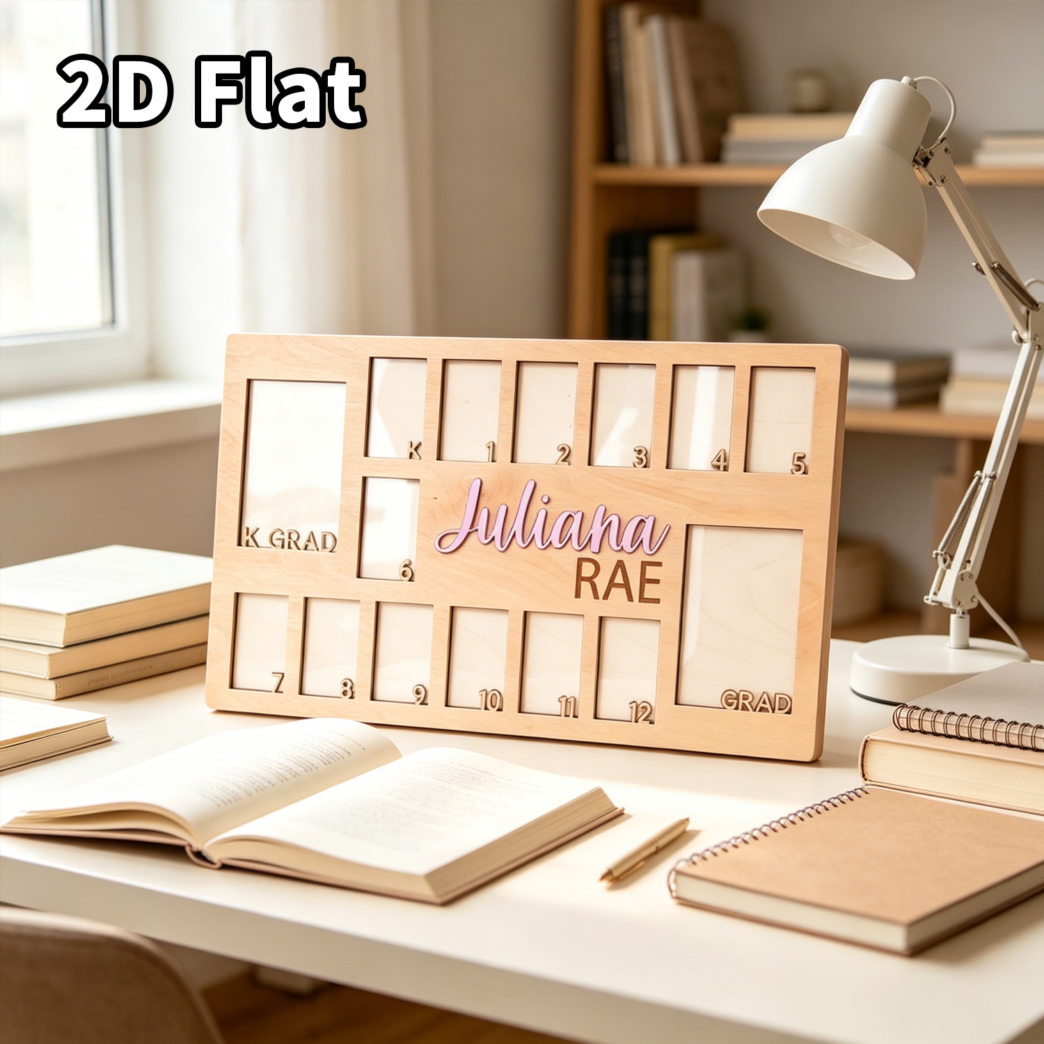 Baby Nursery Frames - 1個入りカスタムグレードフォトフレーム木製飾り板、自宅・オフィス・学校の壁飾り、DIY塗装可能、保育園・誕生日・結婚祝いギフト