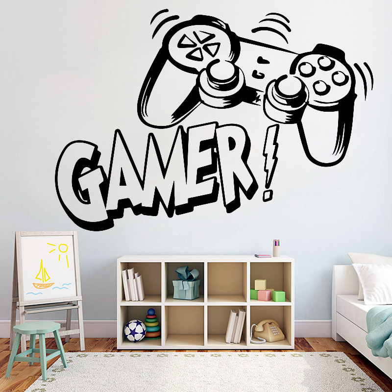 Baby Nursery Vinyl - ウォールステッカー子供部屋用ビデオゲームウォールステッカー子供の寝室用PVC壁アート壁画PS4ゲーマービニール4248