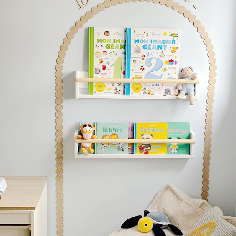 Baby Nursery Frames - モダンな未完成の木製ウォールアーチ装飾、子供部屋の壁飾り、素朴な木製ウォールアーチフレーム、DIY保育園アーチウォールデカール