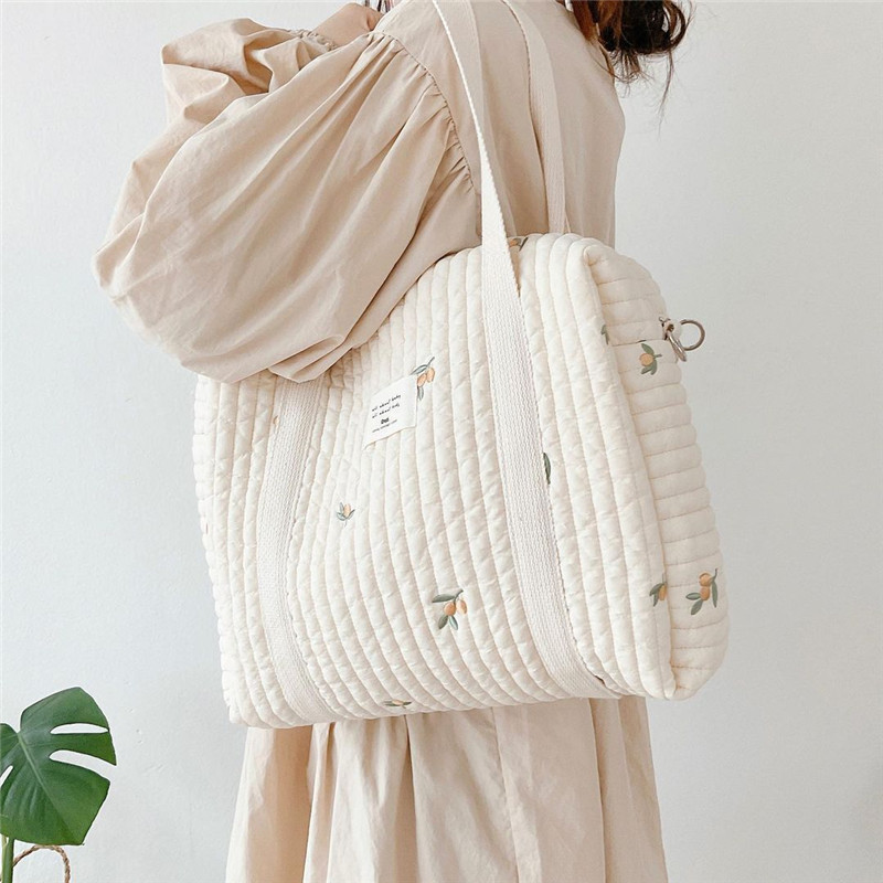 Baby Nursery Bags - ポータブル刺繍入りベビーおむつバッグ,おむつバッグ,大,ショルダーバッグ,ベビーカー,収納,ファッション