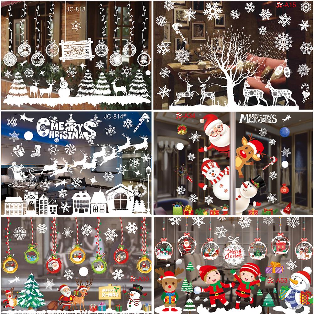 Baby Nursery Vinyl - クリスマスウィンドウステッカークリスマスウォールステッカーキッズルームウォールステッカーメリークリスマス装飾用ホーム新年ステッカー