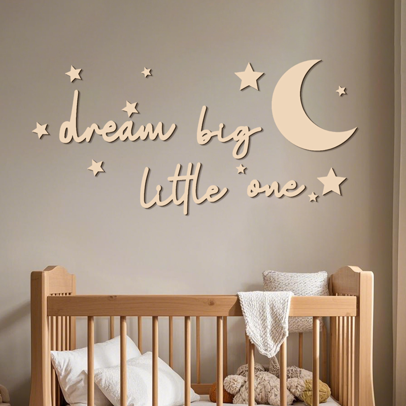 Baby Nursery Package - Dream Big Little One 木製看板 ウォールステッカー