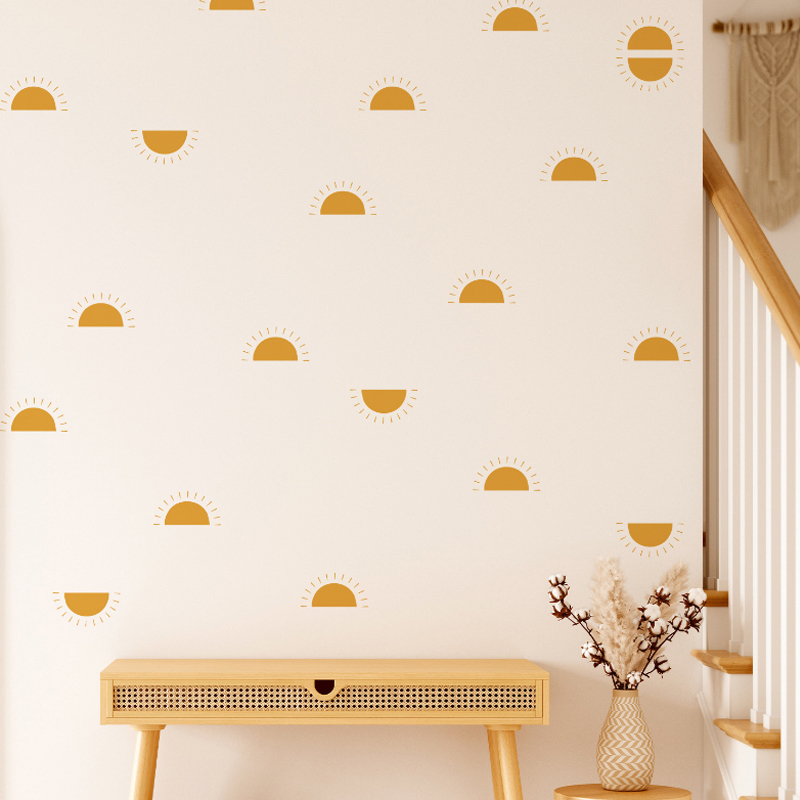 Baby Nursery Yellow Walls - ウォールステッカー,自由奔放に生きるスタイル,黄色,orangeed,ハーフsun,家の装飾,リビングルーム,赤ちゃん,男の子,女の子,寝室,北欧,ヴィンテージ