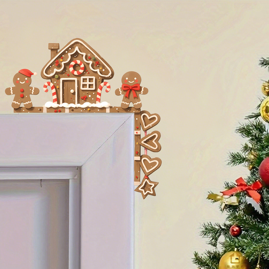 Baby Nursery Kids - ジンジャーブレッドハウス & 男クリスマスウォールステッカーリムーバブルビニールデカール子供用ベビールーム寝室保育園装飾壁デカール