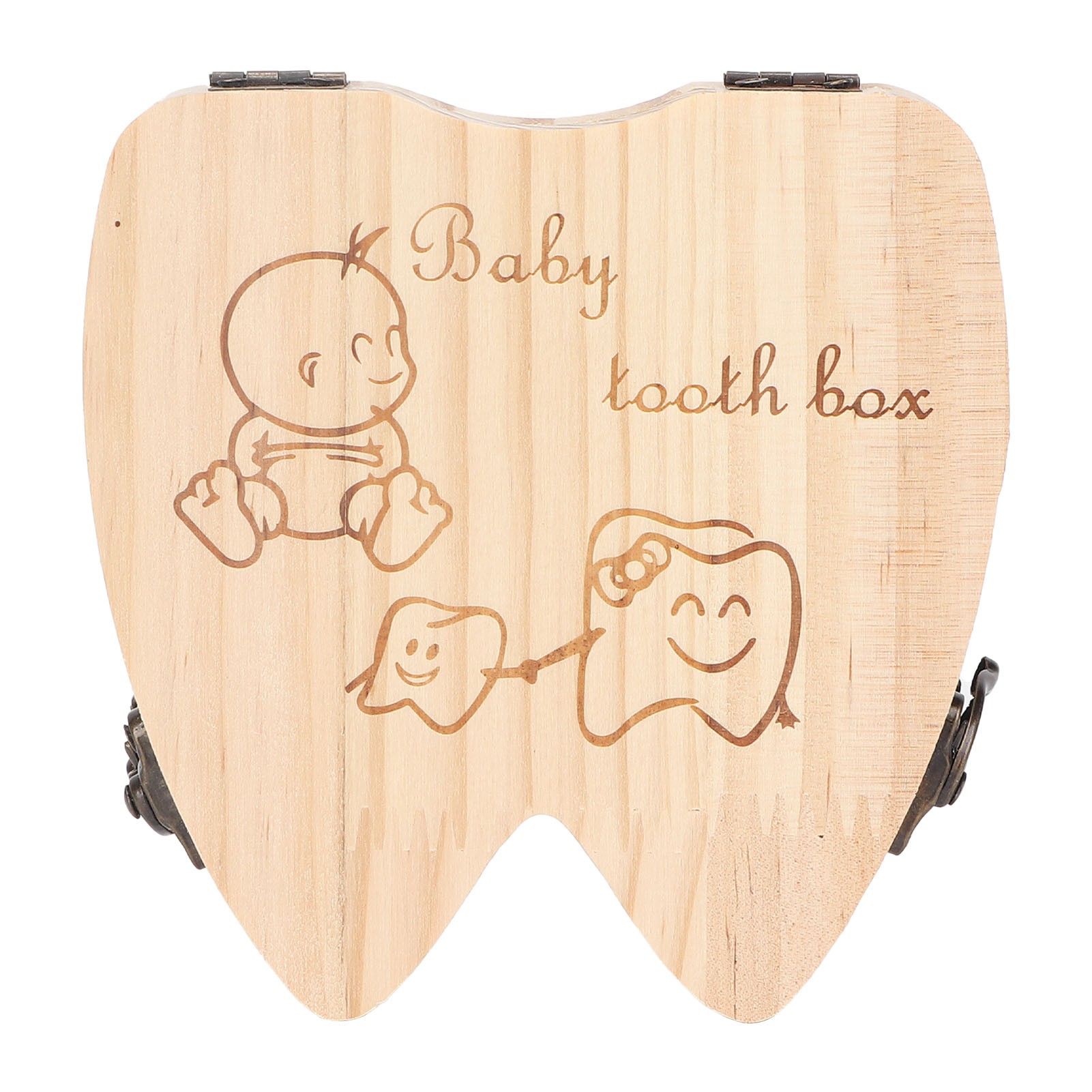 Baby Keepsake Box - 歯保管木製ボックス乳歯記念品収集ボックス幼児子供用保存ボックス