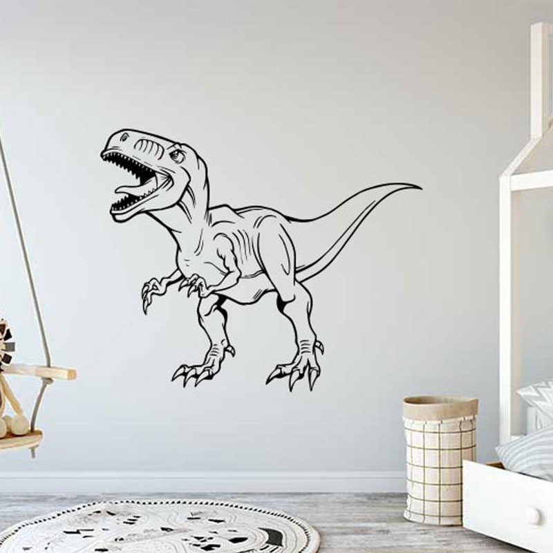 Baby Nursery Vinyl - 恐竜恐竜t-rex動物の子供の部屋の壁のステッカージュラシックパークのため子供寝室プレイルーム壁画壁紙 4519