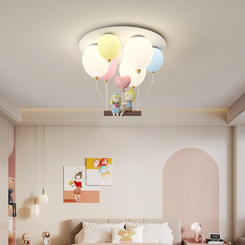 Baby Nursery Ceiling Light - カラフルな風船子供部屋の天井ランプ男の子女の子の寝室の装飾ライトロマンチックな暖かい保育園ベビールームの天井照明
