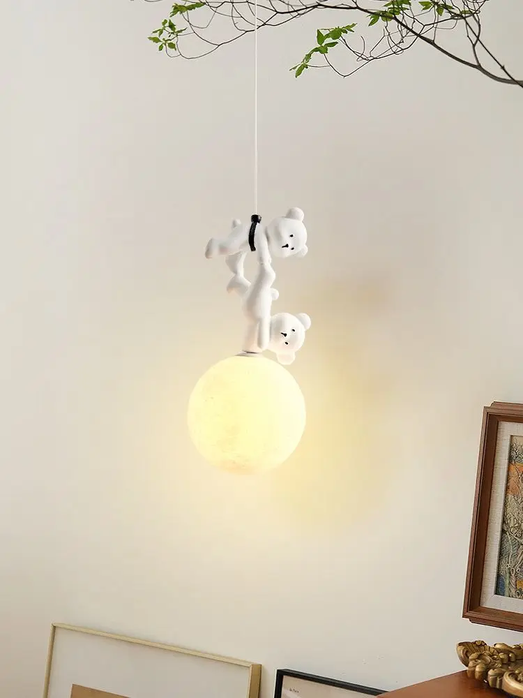 Baby Nursery Decor Girl - クマランプ漫画保育園ベッドサイドペンダント樹脂子供の寝室吊り下げライト赤ちゃん女の子男の子器具家の装飾インテリアアート