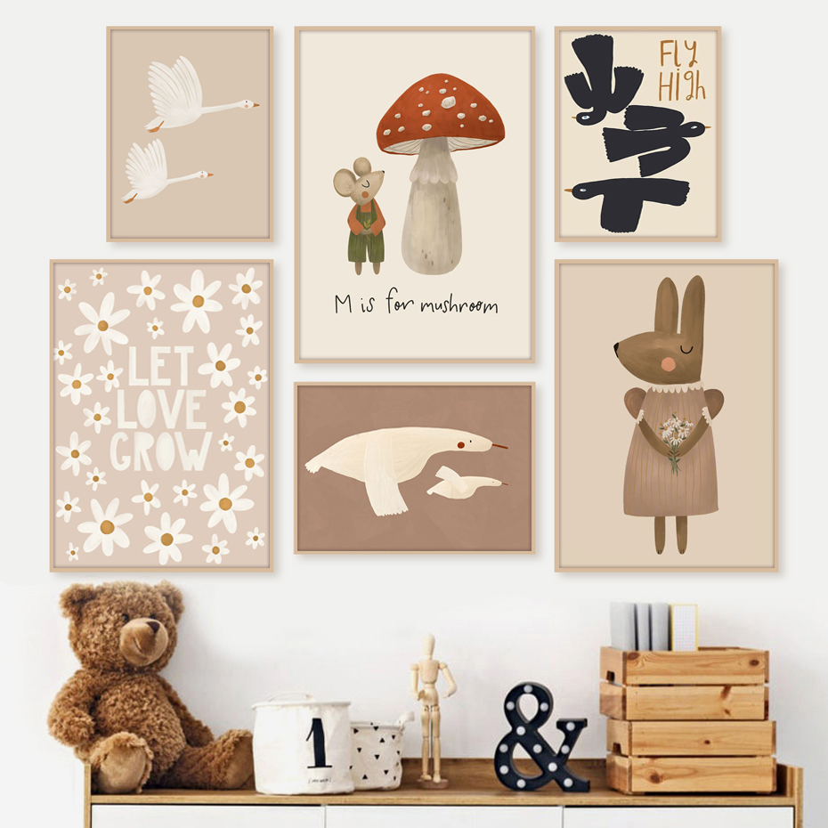 Baby Nursery Frames - ボボボ-子供部屋の壁のポスター,キャンバスの絵,北欧のレトロなポスター,赤ちゃんの写真,子供部屋の装飾