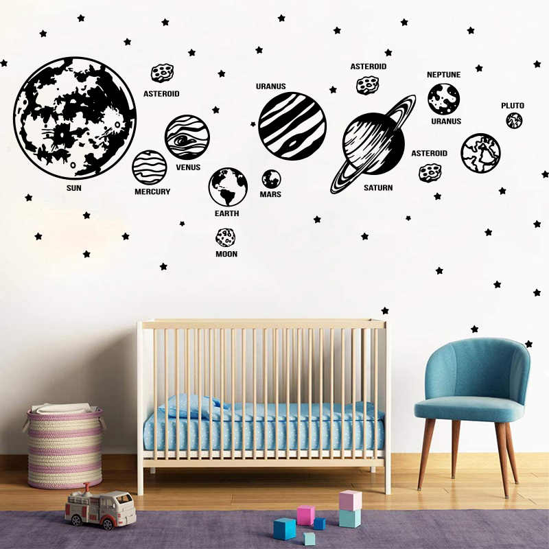 Baby Nursery Package - 大きな惑星のソーラーシステム,ウォールステッカー,ベビールーム,子供部屋,空,プレイルーム用