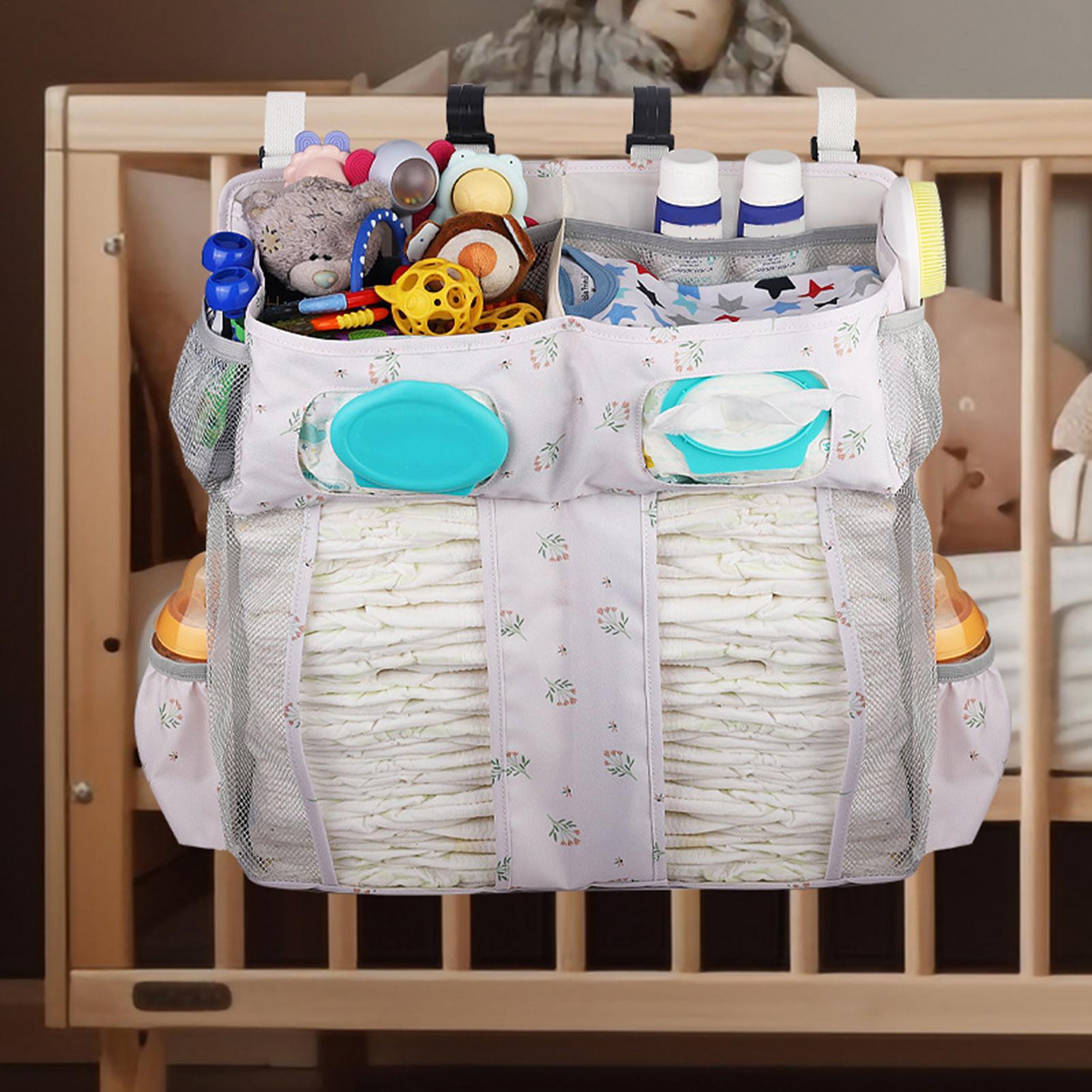 Baby Nursery Bags - ぶら下げベビーベッド収納袋幼児必需品おむつおむつオーガナイザーミルクボトルワイプよだれかけベビーベッド保育園ポケットスタッカー