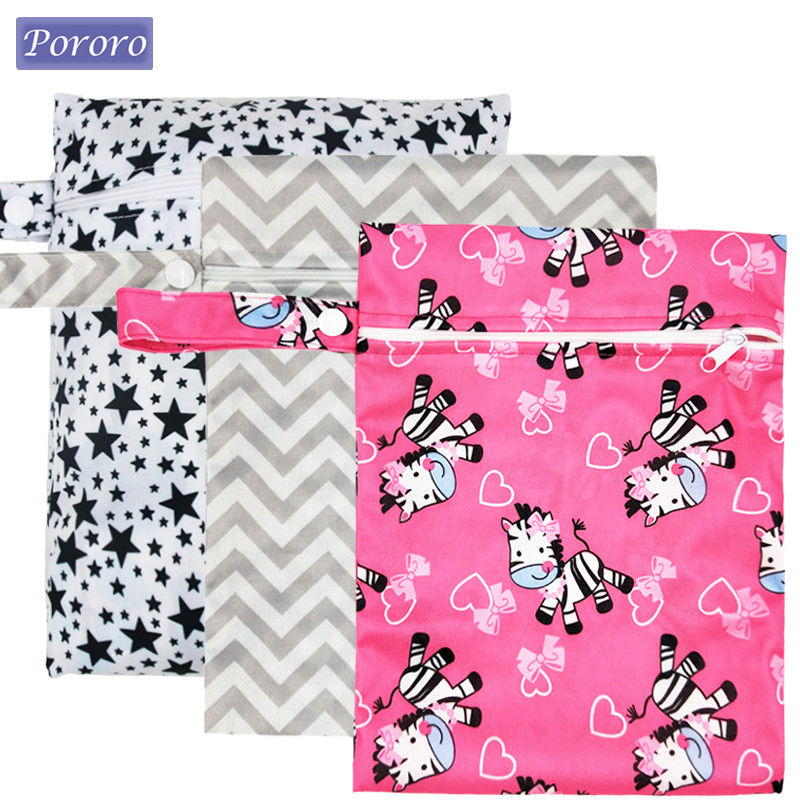 Baby Nursery Bags - プリント付きの再利用可能な防水バッグ,整理用ポケット付きのウェットバッグ,ウェットとドライ用のトラベルバッグ,25x20cm