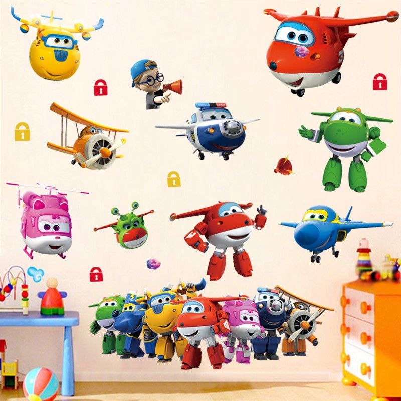 ホット漫画スーパー羽変形飛行機ロボット赤ちゃん家の装飾アニメ - Baby Nursery Package のレビューと価格
