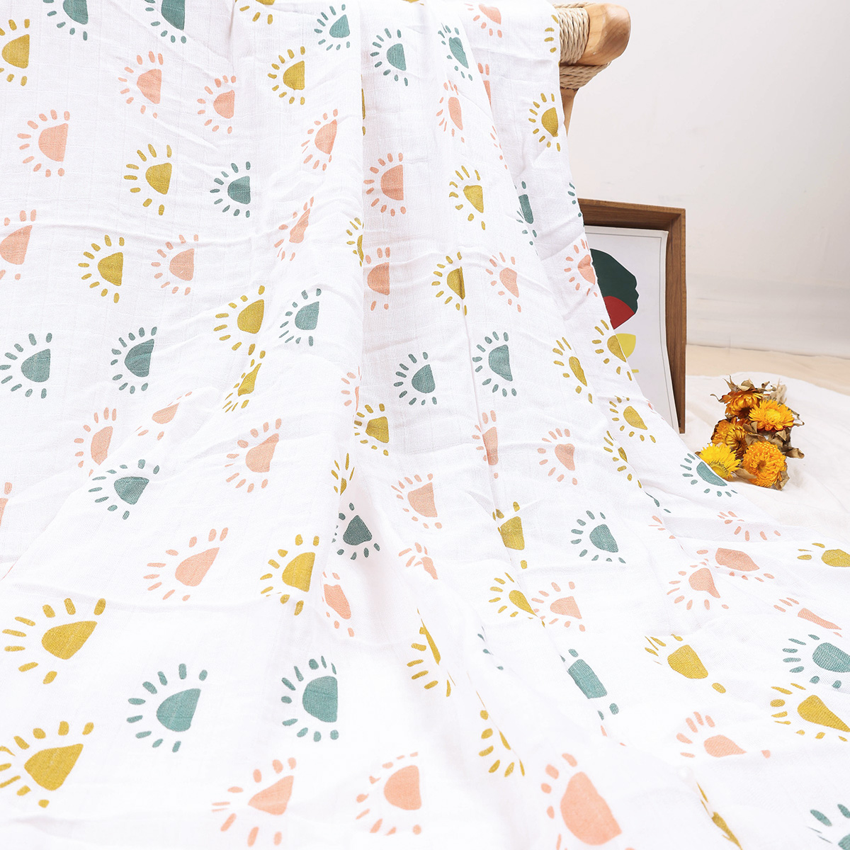 Happyflute 120*110cmベビーモスリンスワド - Swaddle Blanket Muslin のレビューと価格