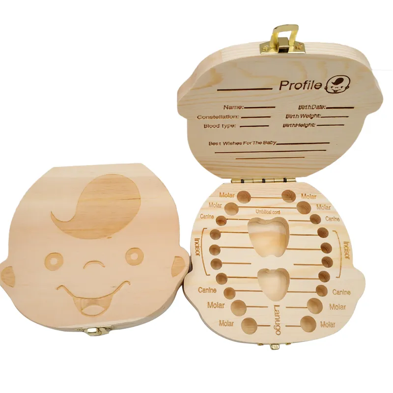 子供のための木製の牛乳歯オーガナイザー、赤ちゃんの歯の箱、ス - Baby Keepsake Box のレビューと価格