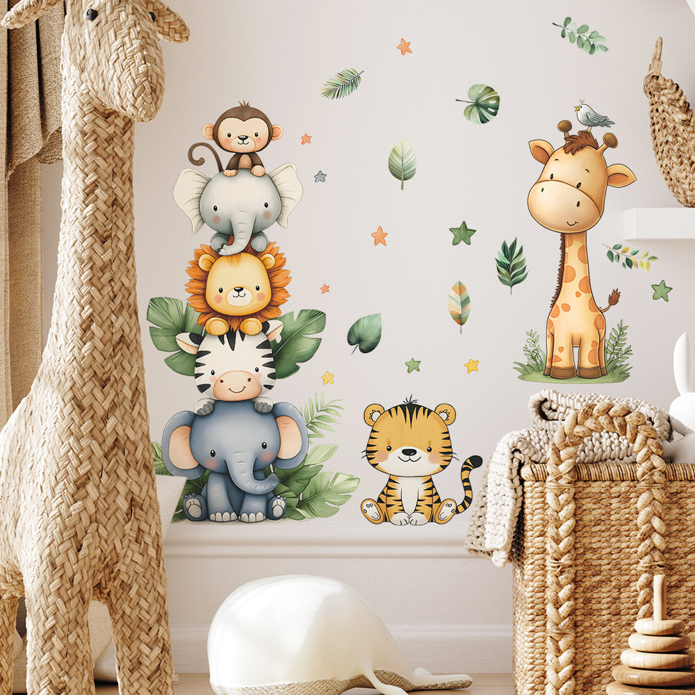 自由奔放に生きる森の動物ウォールステッカーキッズルーム用男の - Baby Nursery Decor Girl のレビューと価格