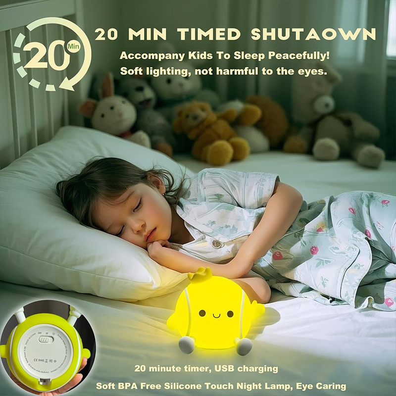 かわいいテニスナイトライトシリコン保育園用睡眠ランプタッチコ - Baby Nursery Night Light のレビューと価格