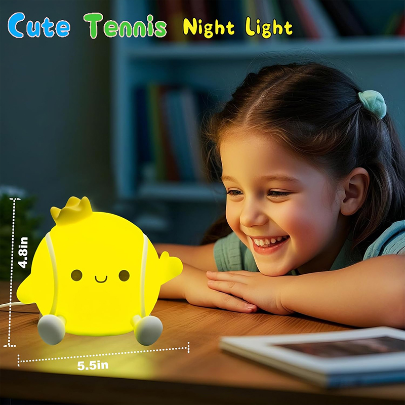 かわいいテニスナイトライトシリコン保育園用睡眠ランプタッチコ - Baby Nursery Night Light のレビューと価格