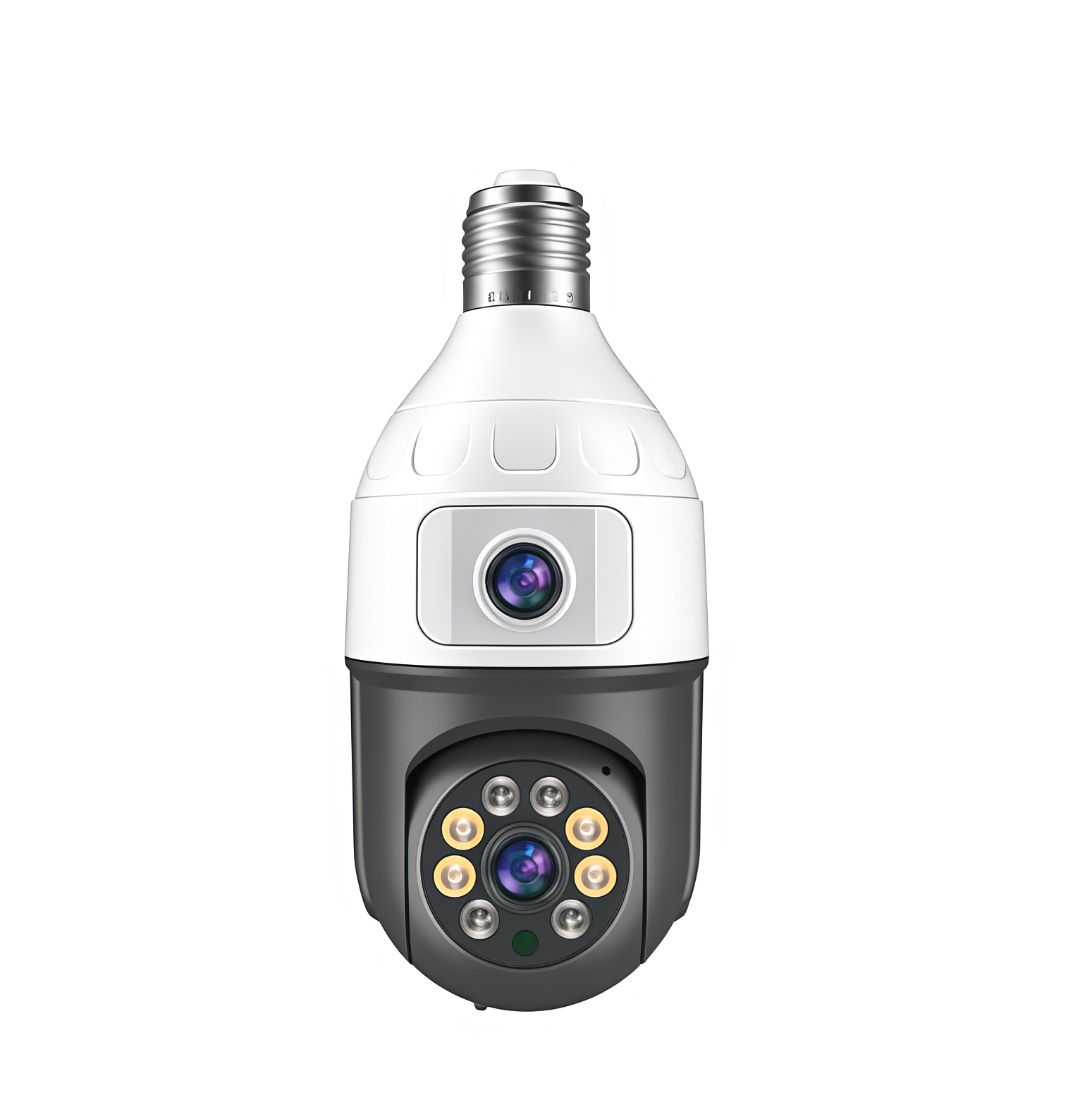 4MP電球型E27デュアルレンズ360度屋内ベビー監視カメラ - Baby Nursery Night Light のレビューと価格
