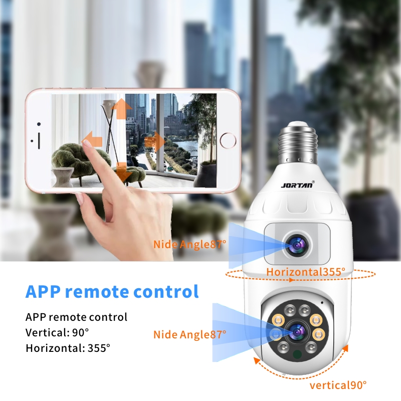 4MP電球型E27デュアルレンズ360度屋内ベビー監視カメラ - Baby Nursery Night Light のレビューと価格