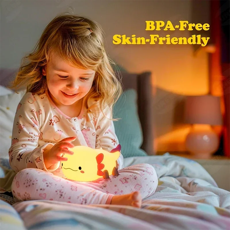 かわいいアホロートルナイトライトシリコン製保育園用睡眠ランプ - Baby Nursery Night Light のレビューと価格