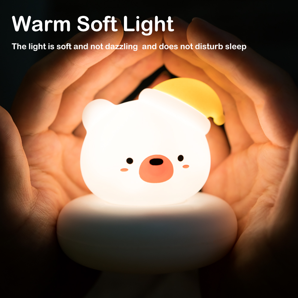 LED保育園猫ナイトライト3段階調光可能寝室常夜灯子供用タッ - Baby Nursery Night Light のレビューと価格