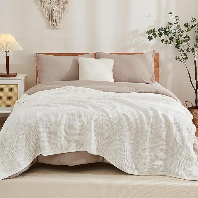 綿100%モスリンブランケット、ベッド用、夏用ベビーおくるみ - Swaddle Blanket Muslin のレビューと価格
