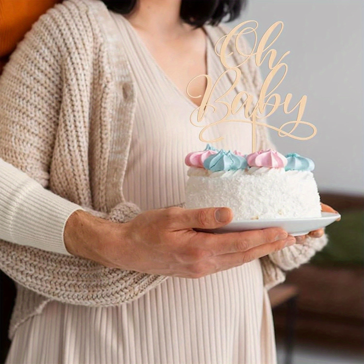 1個 オーベイビー - 木製ケーキトッパー ベビーシャワー、 - Baby Nursery Letters のレビューと価格