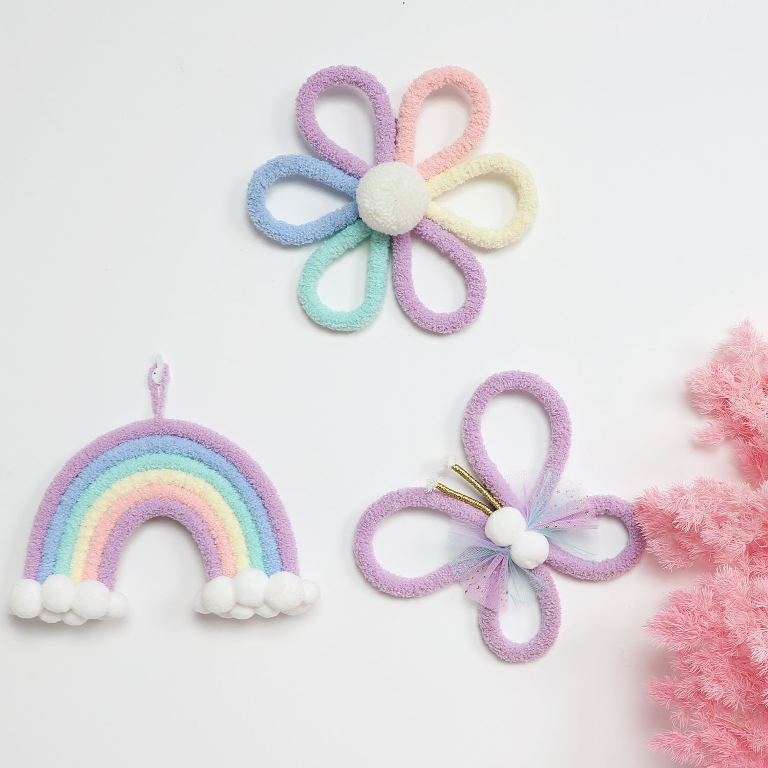北欧レインボーデイジーフラワーバタフライボヘミアン風ウォール - Baby Nursery Decor Girl のレビューと価格