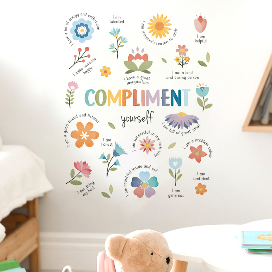 英語のカラフルな心に強く訴える引用水彩ウォールステッカー子供 - Baby Nursery Quotes のレビューと価格