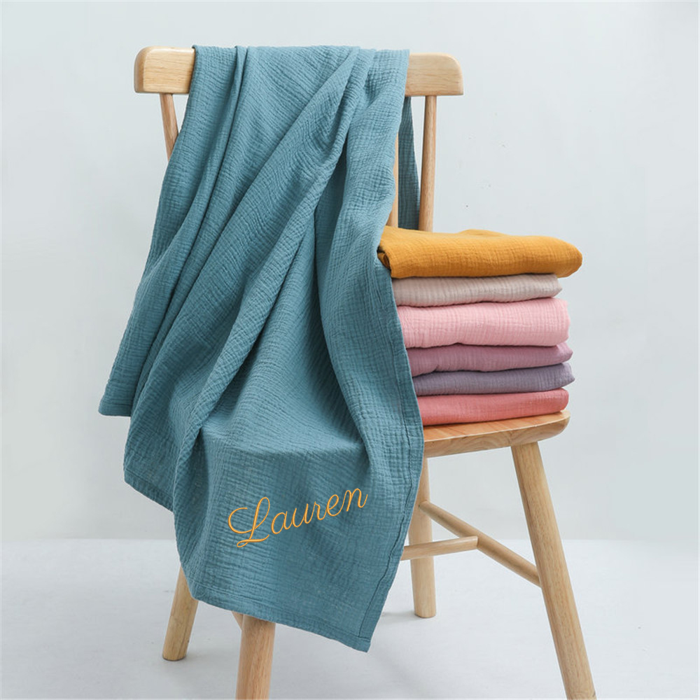 ベビーブランケット,新生児用のパーソナライズされた名前の刺繍 - Swaddle Blanket Muslin のレビューと価格