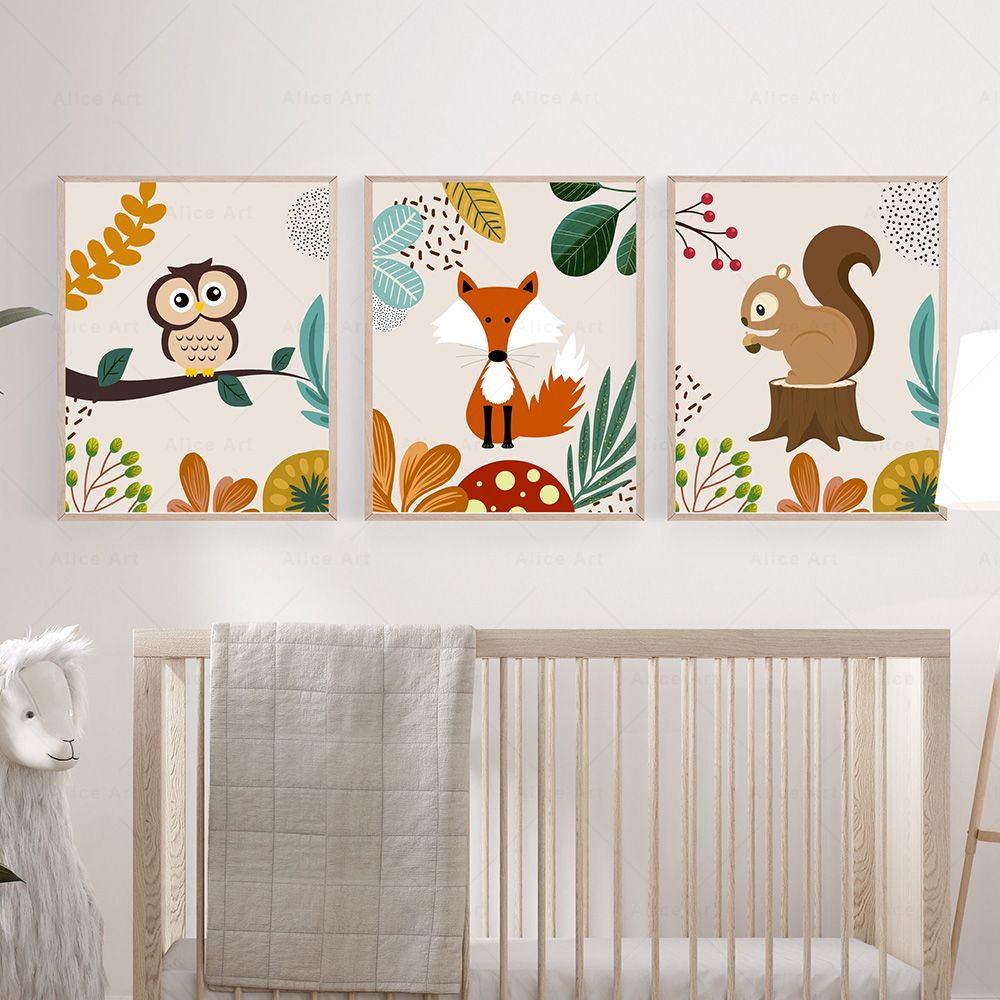 ボヘミアンスタイルの猿、ライオン、キリン、鳥、シマウマ、ゾウ - Baby Zebra Nursery のレビューと価格
