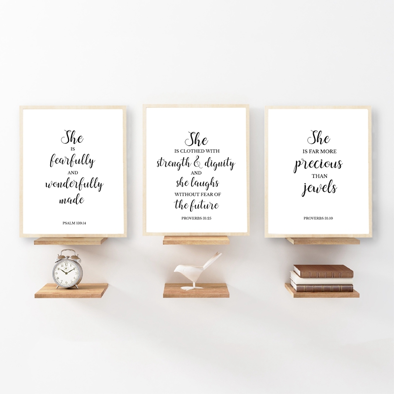 聖書の詩の引用クリスチャンの壁の芸術キャンバス絵画詩篇のポス - Baby Nursery Quotes のレビューと価格