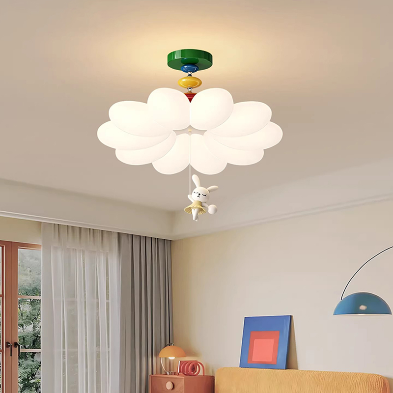 クリームスタイル子供部屋フラワーシーリングライトカラーメンフ - Baby Nursery Ceiling Light のレビューと価格