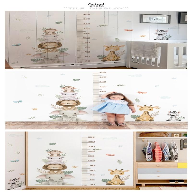 子供の成長チャートステッカー ジャングル動物身長計 取り外し - Baby Nursery Jungle Wallpaper のレビューと価格