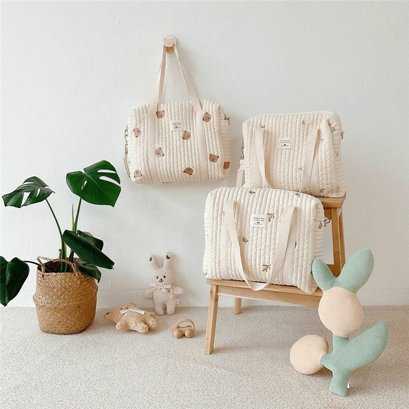 ポータブル刺繍入りベビーおむつバッグ,おむつバッグ,大,ショ - Baby Nursery Bags のレビューと価格