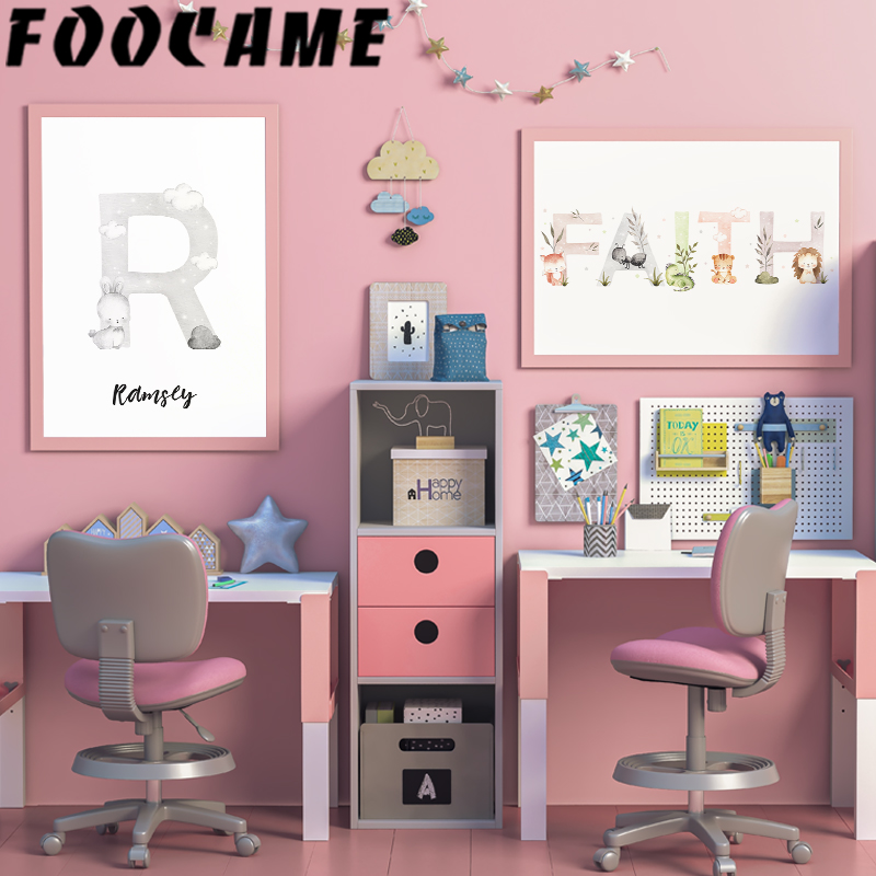名前パーソナライズされた絵画独自のキャンバスポスター作成テキ - Baby Nursery Images のレビューと価格
