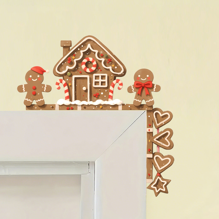 ジンジャーブレッドハウス & 男クリスマスウォールステッカー - Baby Nursery Kids のレビューと価格