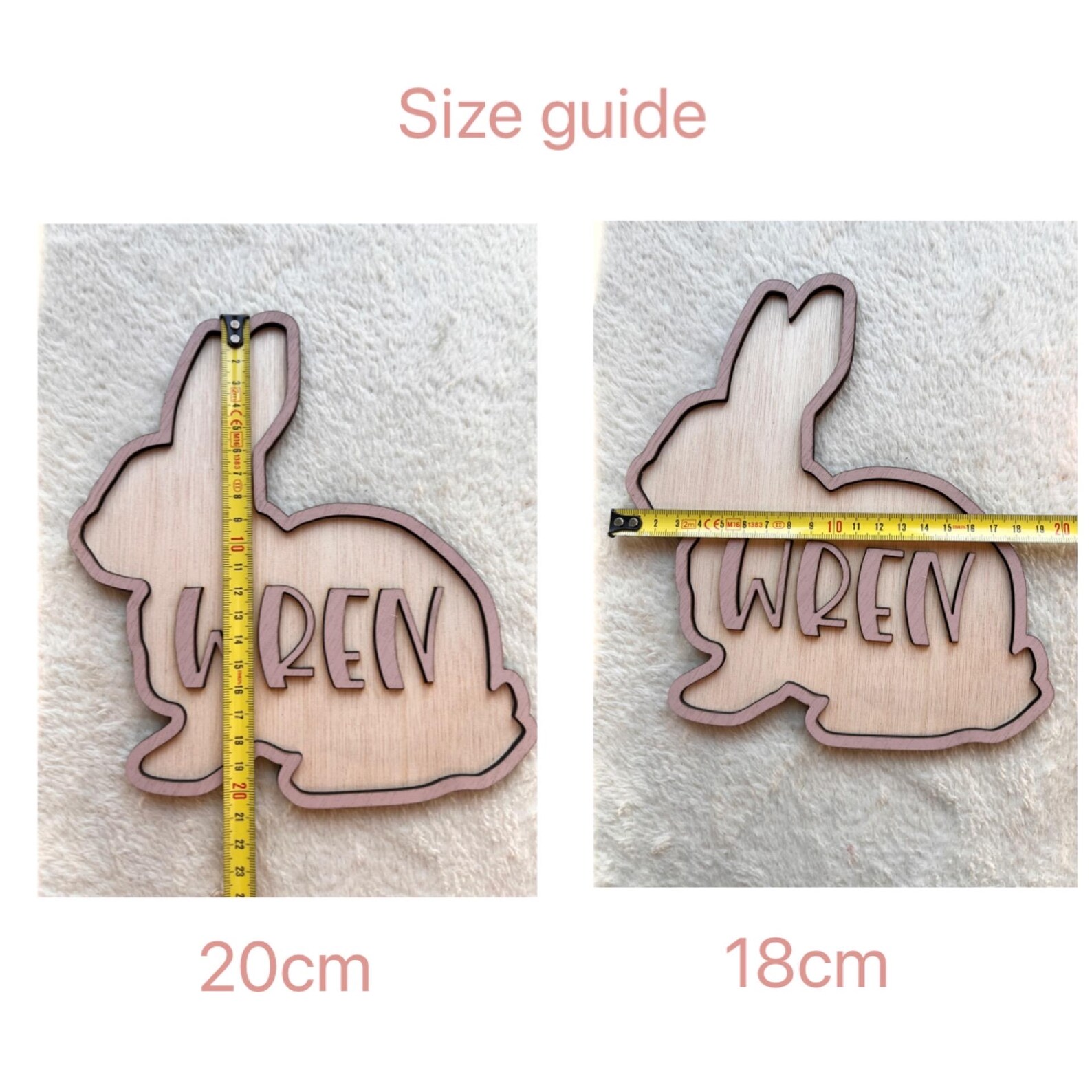 パーソナライズされたウサギの名前入り木製ドアサイン、ウサギの - Baby Nursery Sign のレビューと価格