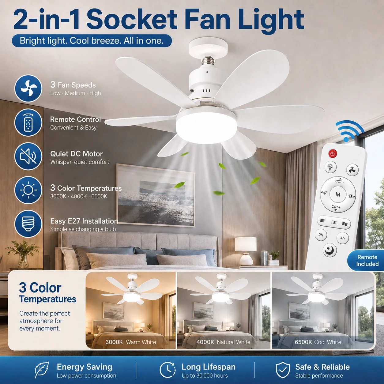 2026年版子供部屋用シーリングファンライト E27 リモコ - Baby Nursery Ceiling Light のレビューと価格