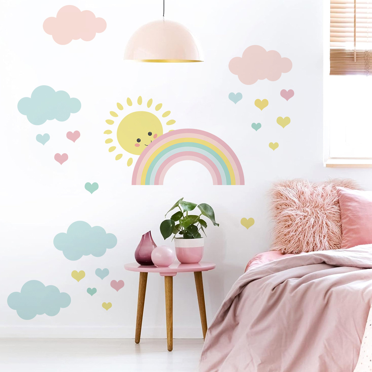 漫画太陽虹雲壁デカール保育園女の子男の子寝室の装飾アートステ - Baby Nursery Decor Girl のレビューと価格