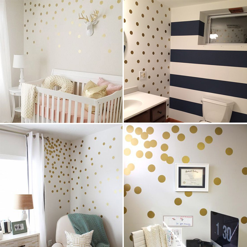 光沢のあるローズイエロー水玉ウォールステッカーサークル DI - Baby Nursery Yellow Walls のレビューと価格
