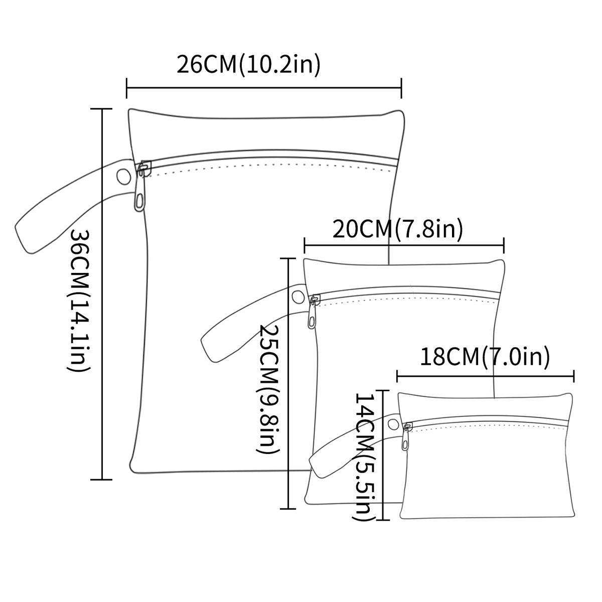 3 ピース/S 異なるサイズ防水ウェットバッグウェットドライ - Baby Nursery Bags のレビューと価格