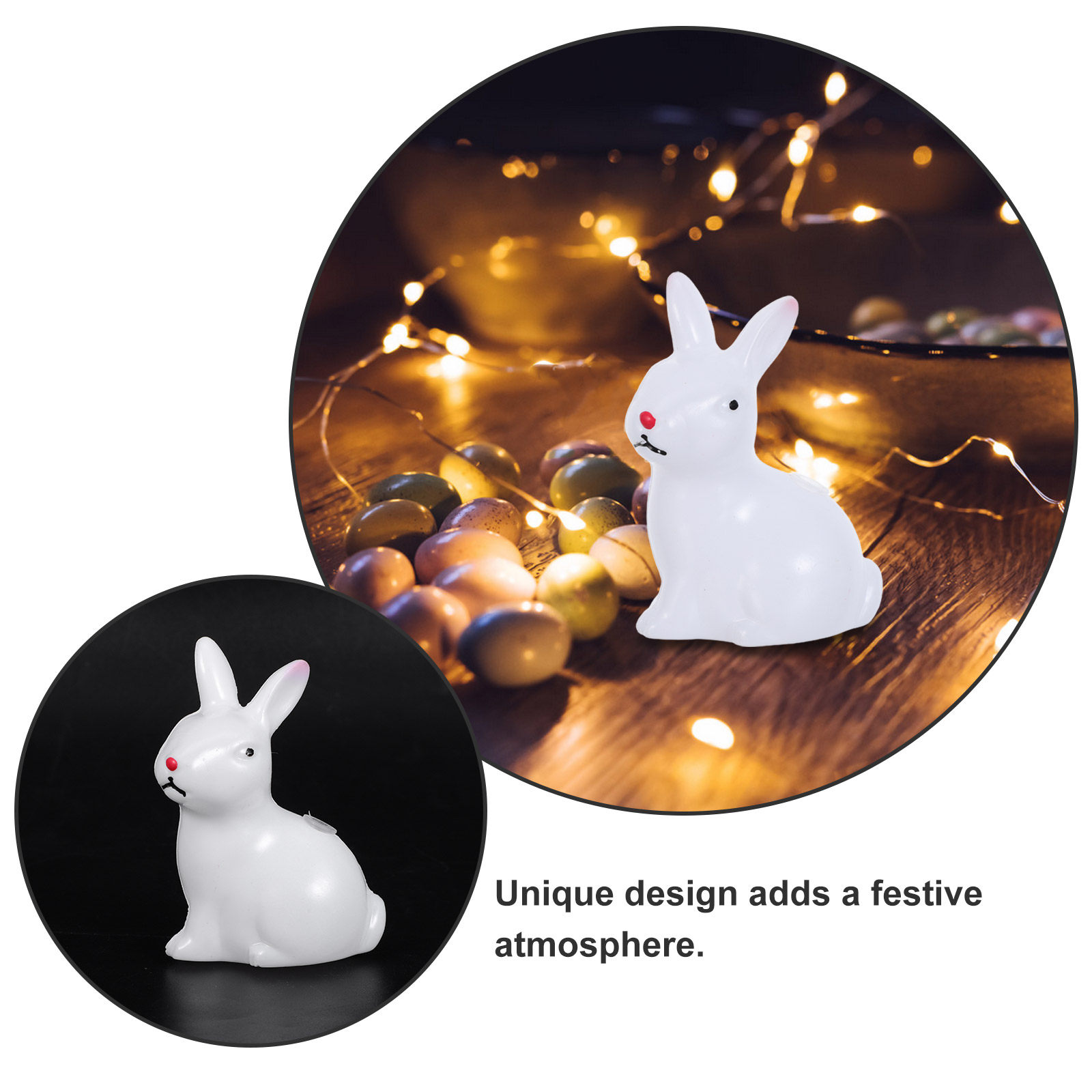 20個入りウサギ型LEDフェアリーライト、交換可能なペンダン - Baby Nursery Night Light のレビューと価格