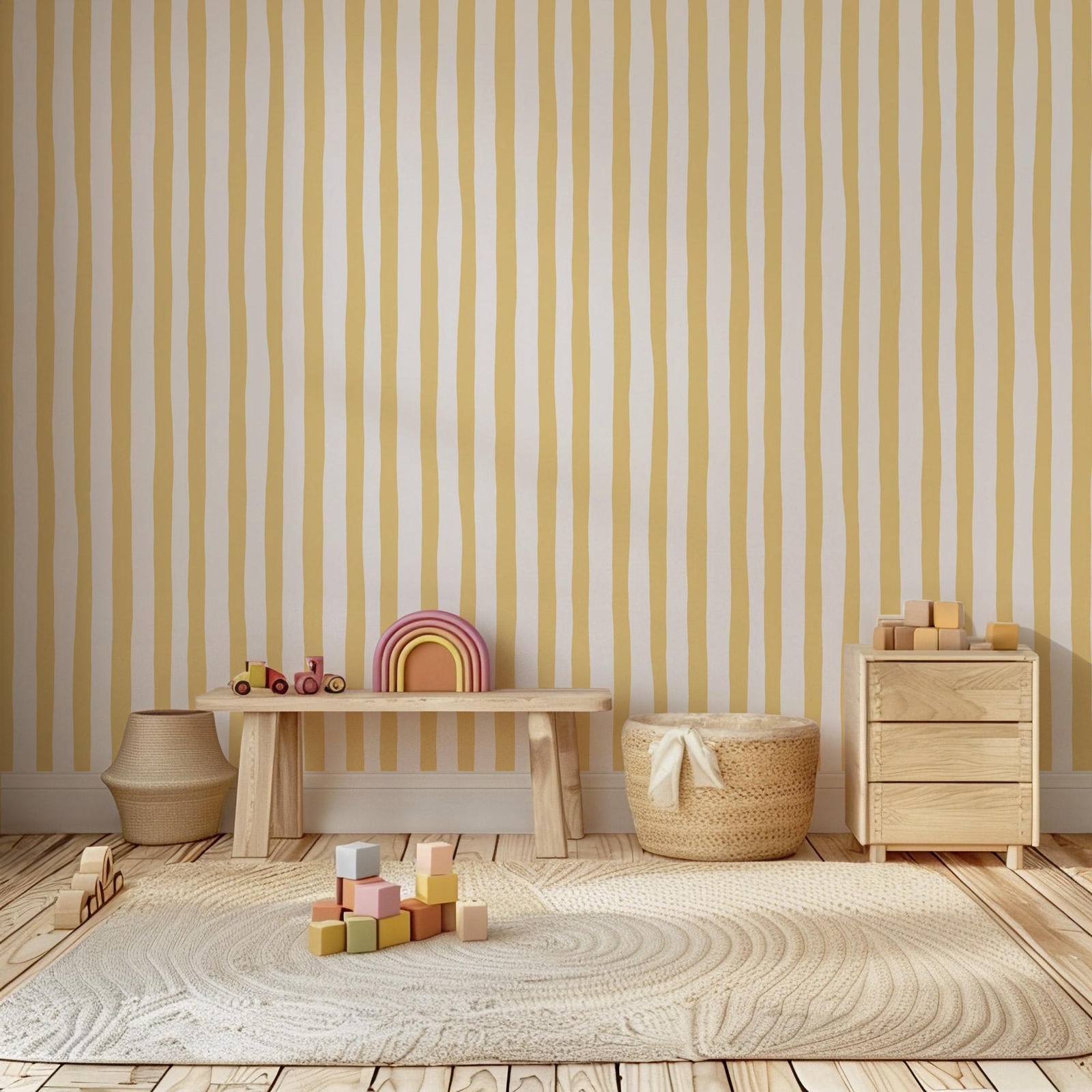 サンシャインイエローのゆらぎ模様の壁紙、剥がして貼るだけ、ソ - Baby Nursery Yellow Walls のレビューと価格