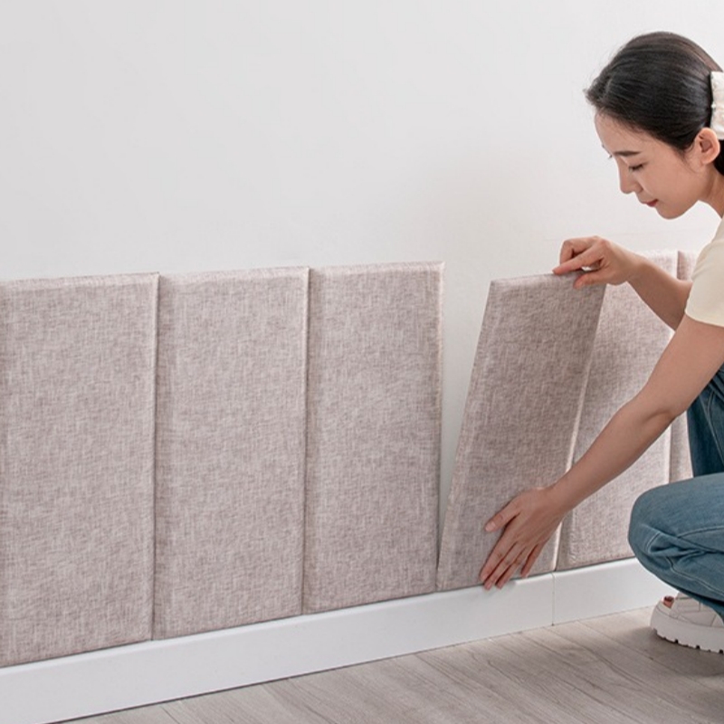 リネン生地3Dウォールステッカー、衝突防止、剥がして貼るだけ - Baby Nursery Vinyl のレビューと価格