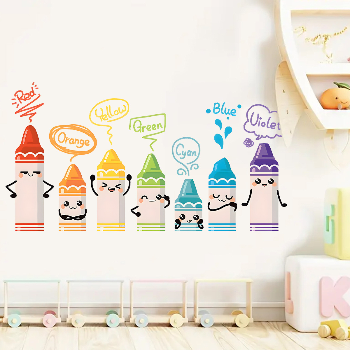 子供部屋用のクレヨンパターンのウォールステッカー,かわいいカ - Baby Nursery Package のレビューと価格