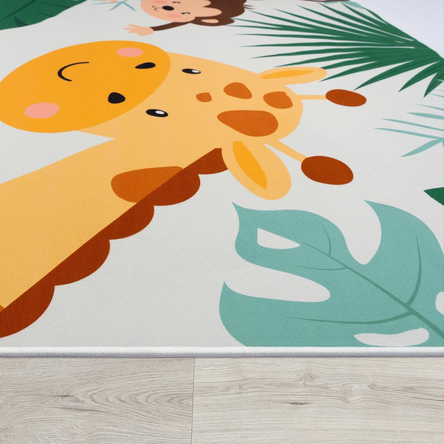 柔らかい丸いジャングルアニマル柄キッズプレイマット、保育園用 - Baby Nursery Jungle Theme のレビューと価格